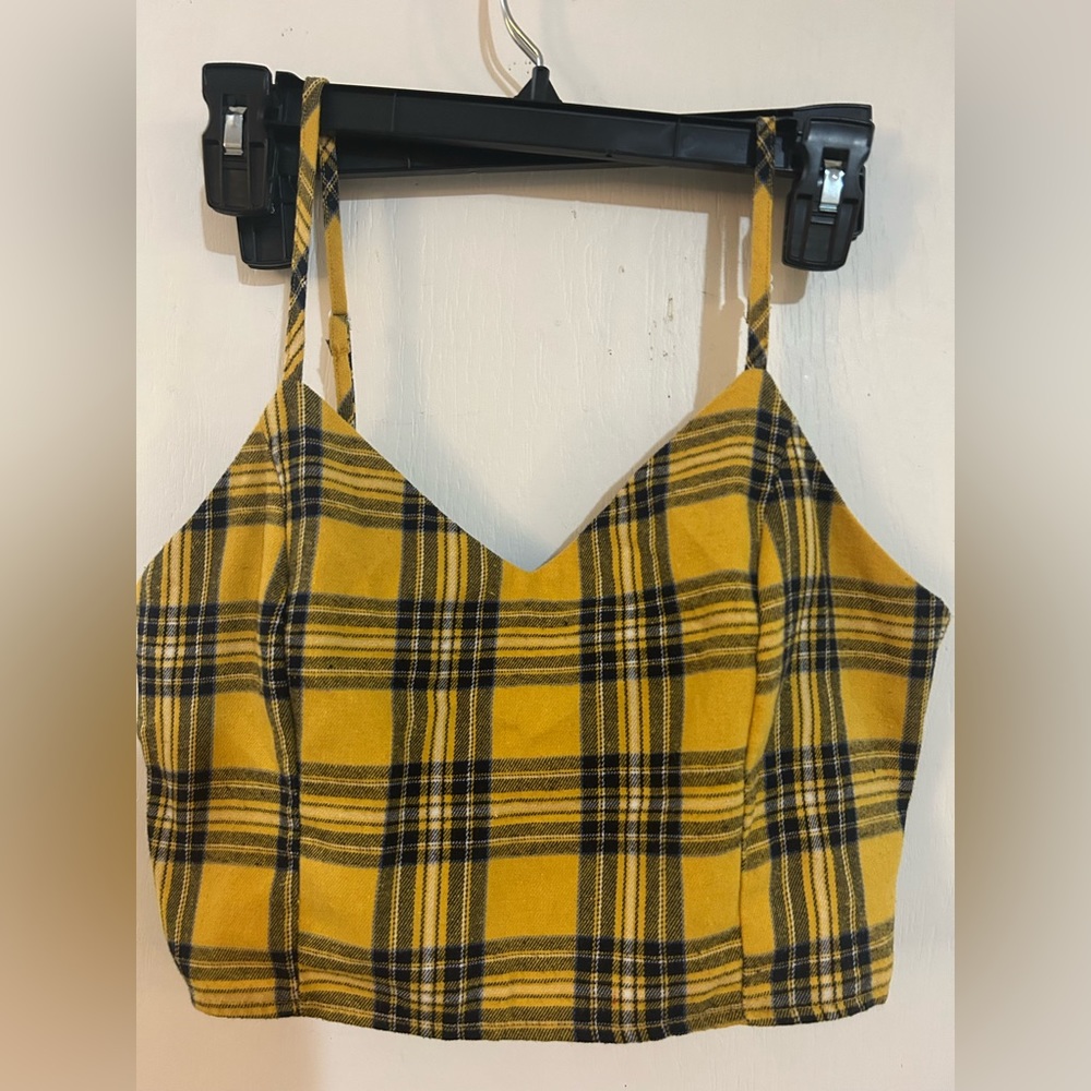 Plaid crop top tank